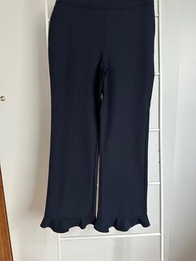 Opening Ceremony Navy Wide-Leg Ruffle-Hem Pants